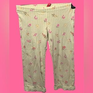 Gymboree y2k/90’s  Green Floral Striped Pants
